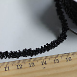 шнур плетенный с бисером черный